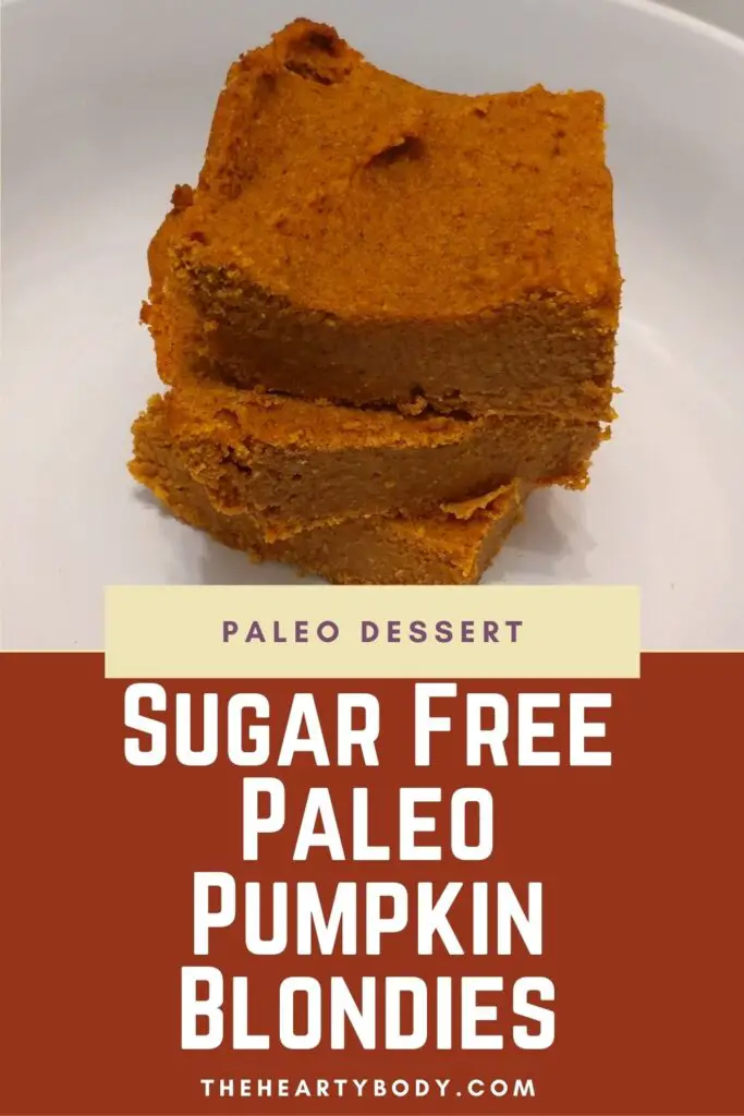 Sugar Free Paleo Pumpkin Blondies Recipe
